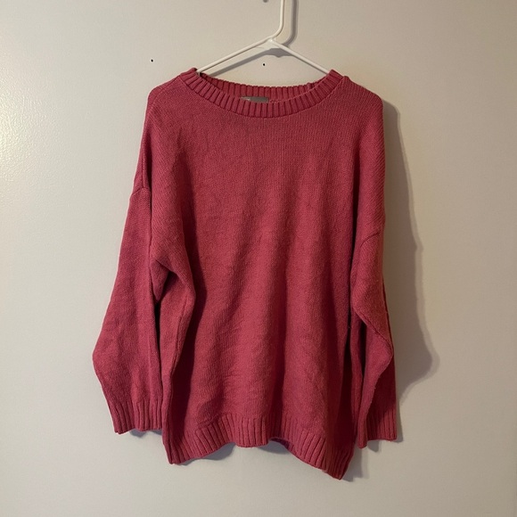 ASOS Women’s Pink Over Sized Fit Crew Neck Scoop Sweater Size 4 - Picture 1 of 7